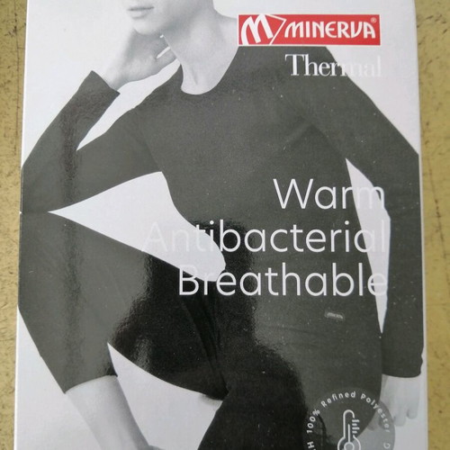 Minerva thermal women's shirt long sleeve new, black and white