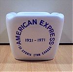  American Express παλιό επετειακό κεραμικό διαφημιστικό τασάκι 1971