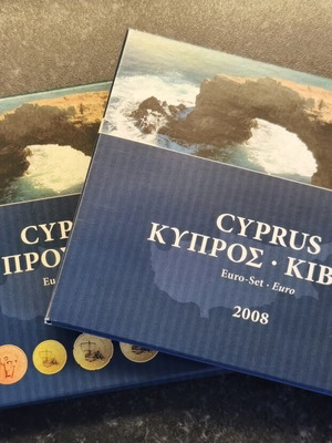 Euro coin set Cyprus 2008 new, includes all 8 circulation coins