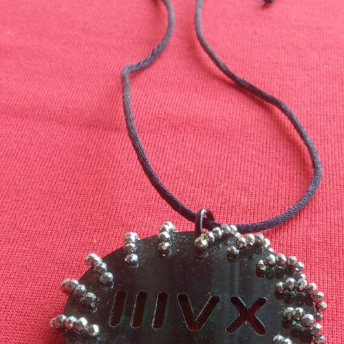 Unisex vintage Space Age plexiglass pendant number 18 like new