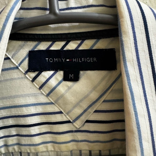 Cotton shirt Tommy Hilfiger like new, size M, white and blue