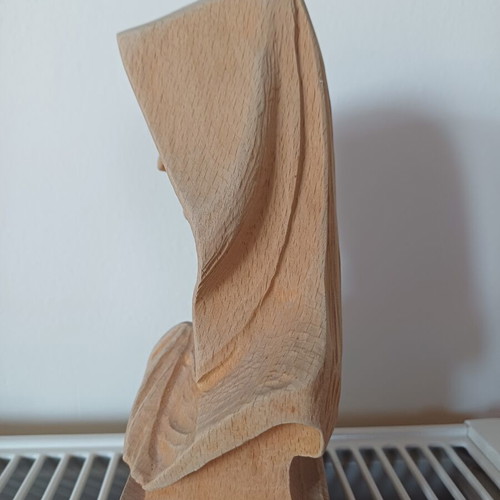 Handmade Woodcarving Virgin Mary Like New