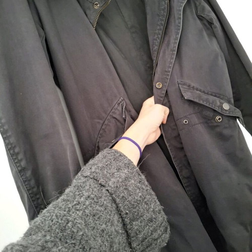 Jacket long like new, unisex size M, black