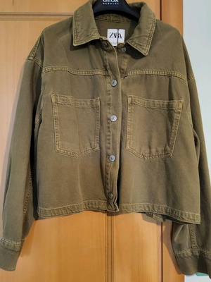 Zara women's denim jacket new, size M, khaki