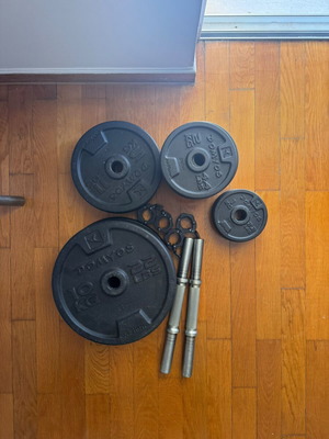 Set βαράκια και μπάρες 50 kg Corength μεταχειρισμένο για προπόνηση με βάρη