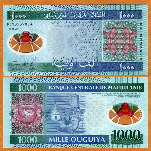 Mauritania 1,000 Ouguiya 2014 polymer new