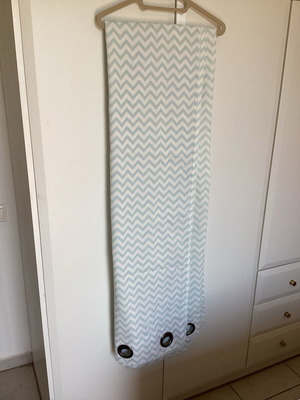 Райе завеса Easy Home бяло-синя 136x250 с халки, като нова
