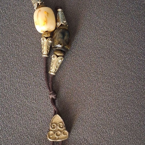 Vintage Komboloi with Metal Elements and Marble Effect like new
