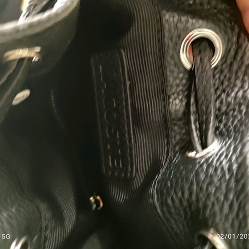 Lacoste leather bucket bag black, new with tags