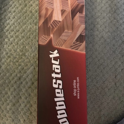 WobbleStack board game with wooden blocks like new
