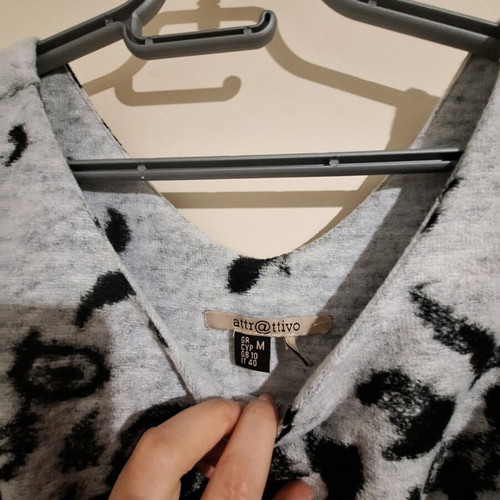 Attrattivo sleeveless mini winter dress like new, black and gray, size M