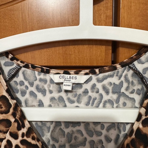 Leopard dress like new, size 42/44, brown