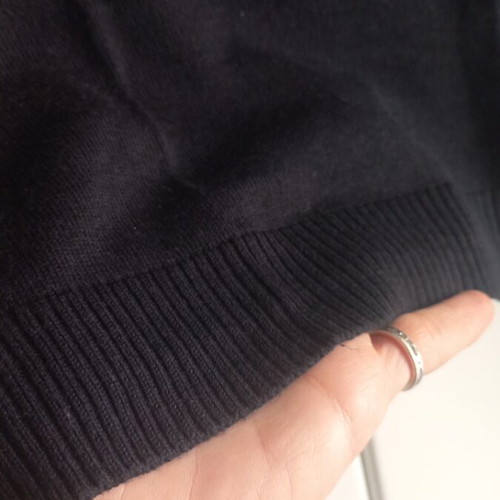 Bershka cropped knit sweater, black, size S