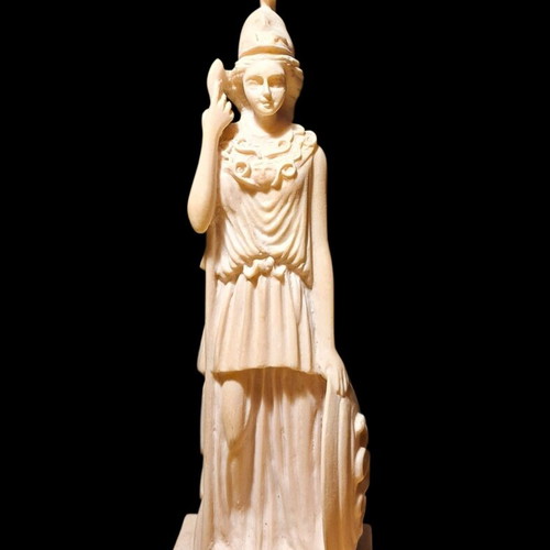 Athena figurine like new, alabaster and marble powder, 6x18 cm