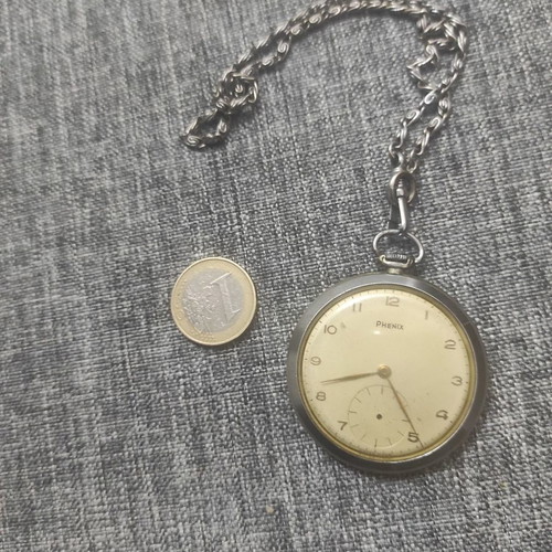 Phenix pocket vintage watch used with missing small seconds hand