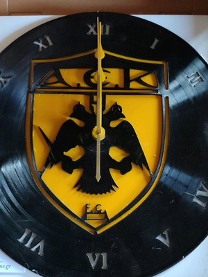 AEK wall clock made from recycled vinyl record new