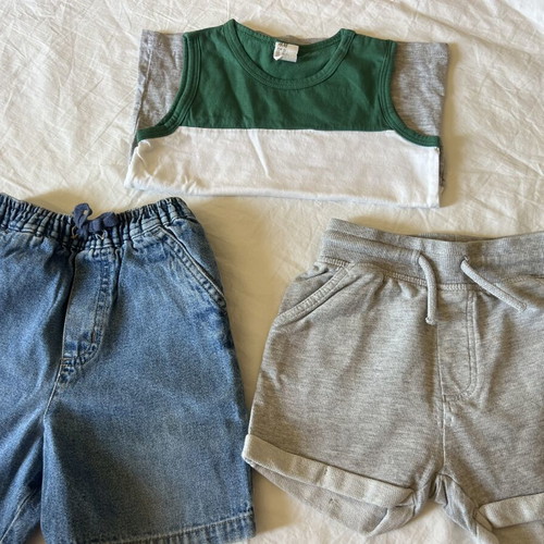 Clothes set for boy 18-24 months like new, Next shorts, George Asda denim bermuda, H&M sleeveless top