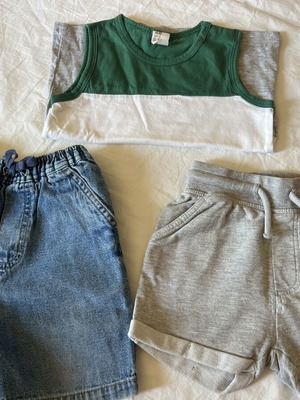 Clothes set for boy 18-24 months like new, Next shorts, George Asda denim bermuda, H&M sleeveless top