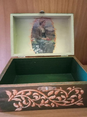 Handmade storage box new, decoupage technique