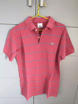 Lacoste Polo short sleeve L slim fit like new, white and red