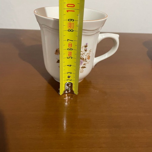 Mugs with saucers like new, set of 3, beige