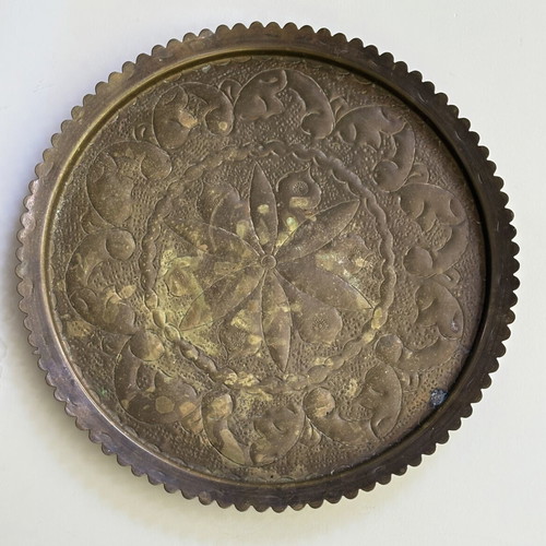 Old copper tray with beautiful engravings