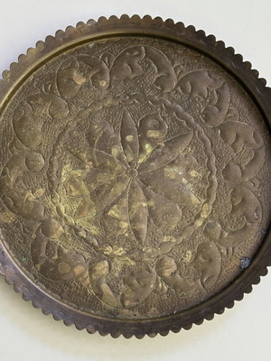 Old copper tray with beautiful engravings