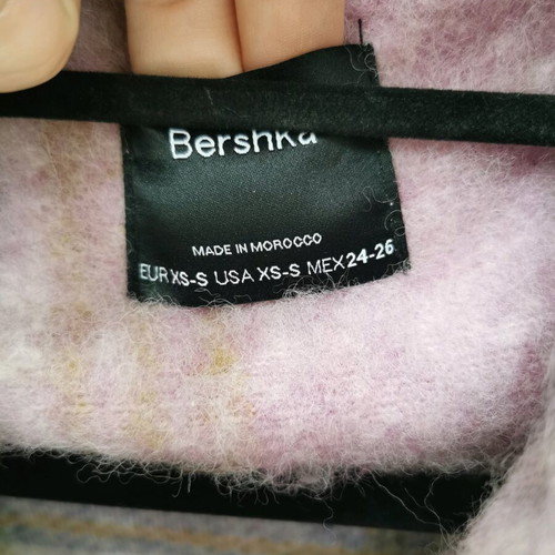 Bershka overshirt used pink-lilac checkered warm oversize