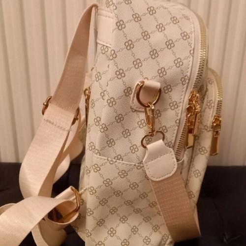 Backpack new beige with large capacity and multiple compartments