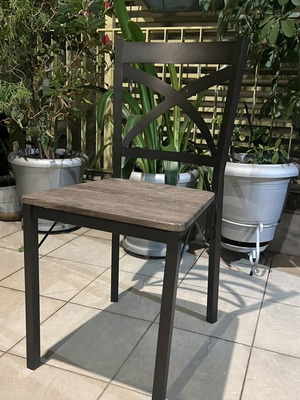 Iron chair, height 85 cm, width 40 cm