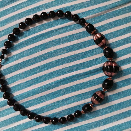 Jet Black Vintage Style Necklace used