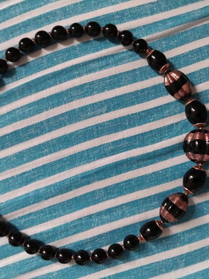 Jet Black Vintage Style Necklace used