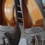 Suede leather heels new, thick 10cm heel, size 39.5