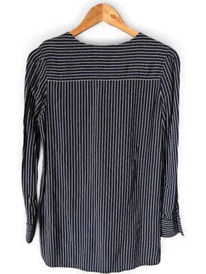 Massimo Dutti navy blue striped shirt, size S