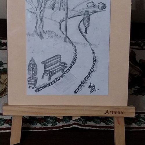Pencil drawing original artwork 14 x 21 cm new