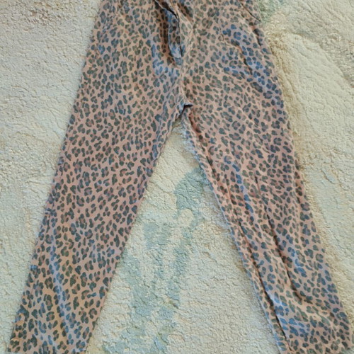 Leopard pants large fitted like new, beige and brown