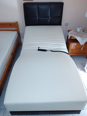 Electric hospital bed like new with remote and leather frame