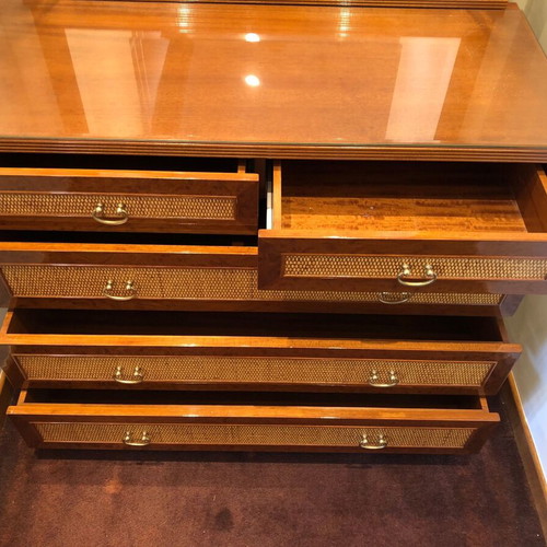 Bedroom set used with two single beds, nightstands and dressing table