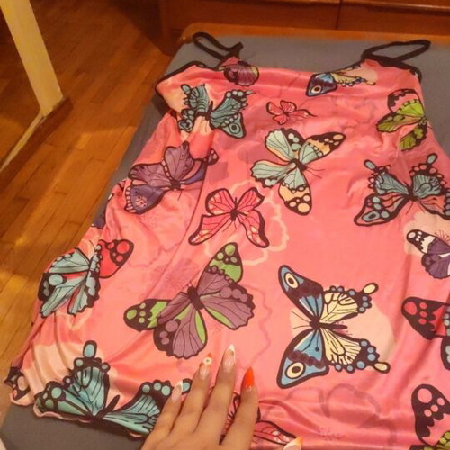 Pink nightgown with butterflies, like new, Shein XXL