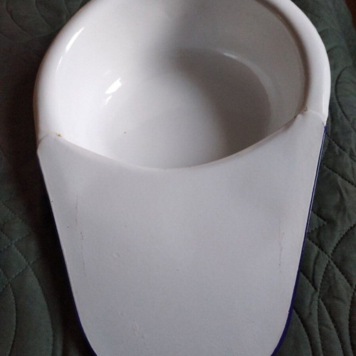 Bedpan duck metal used, white, old antique