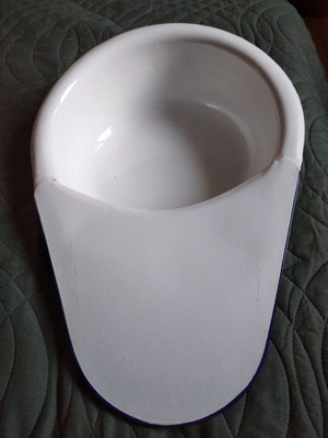 Bedpan duck metal used, white, old antique