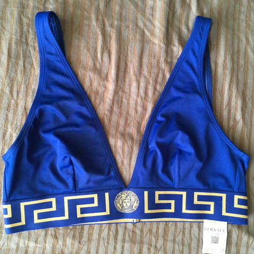 Versace Greca Border Bralette size 4 like new, blue