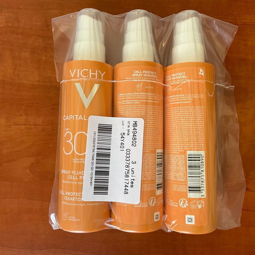 Vichy Capital Soleil Cell Protect Sunscreen Spray SPF30 new, pack of 3