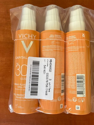 Vichy Capital Soleil Cell Protect Sunscreen Spray SPF30 new, pack of 3