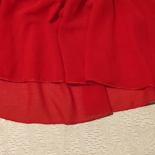 Blouse red medium semi-transparent with details