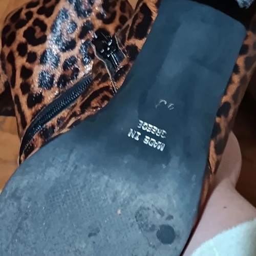Happy Sizes leopard boots used, wide fit, size 43