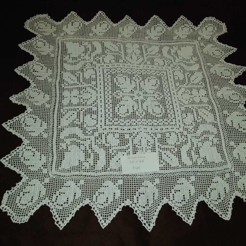 Handmade square doily with lace 68x68 new