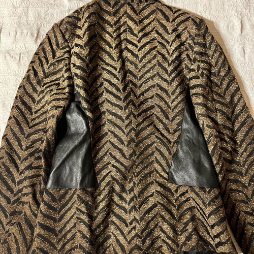 Lucifair brown coat with leather details