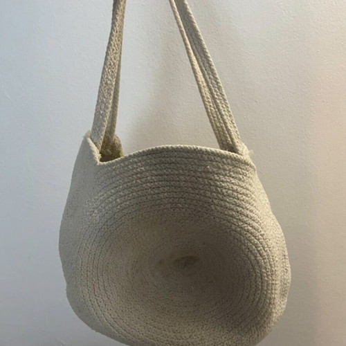 Mango shoulder bag used, jute beige