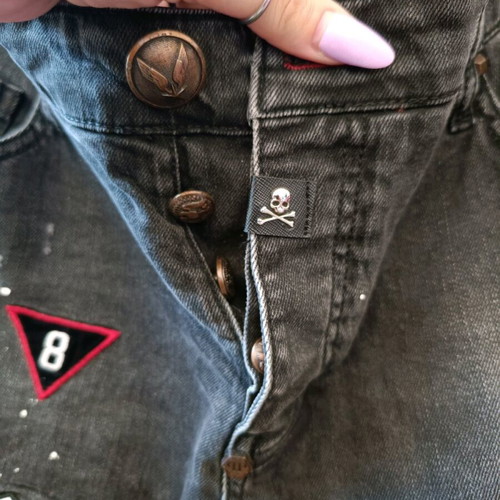 Phillipp Plein jean ανδρικό σαν καινούργιο, μοναδικό κομμάτι, μαύρο No36